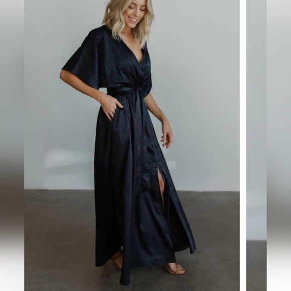 Blue Maxi Slit Dress - Picture 2 of 6